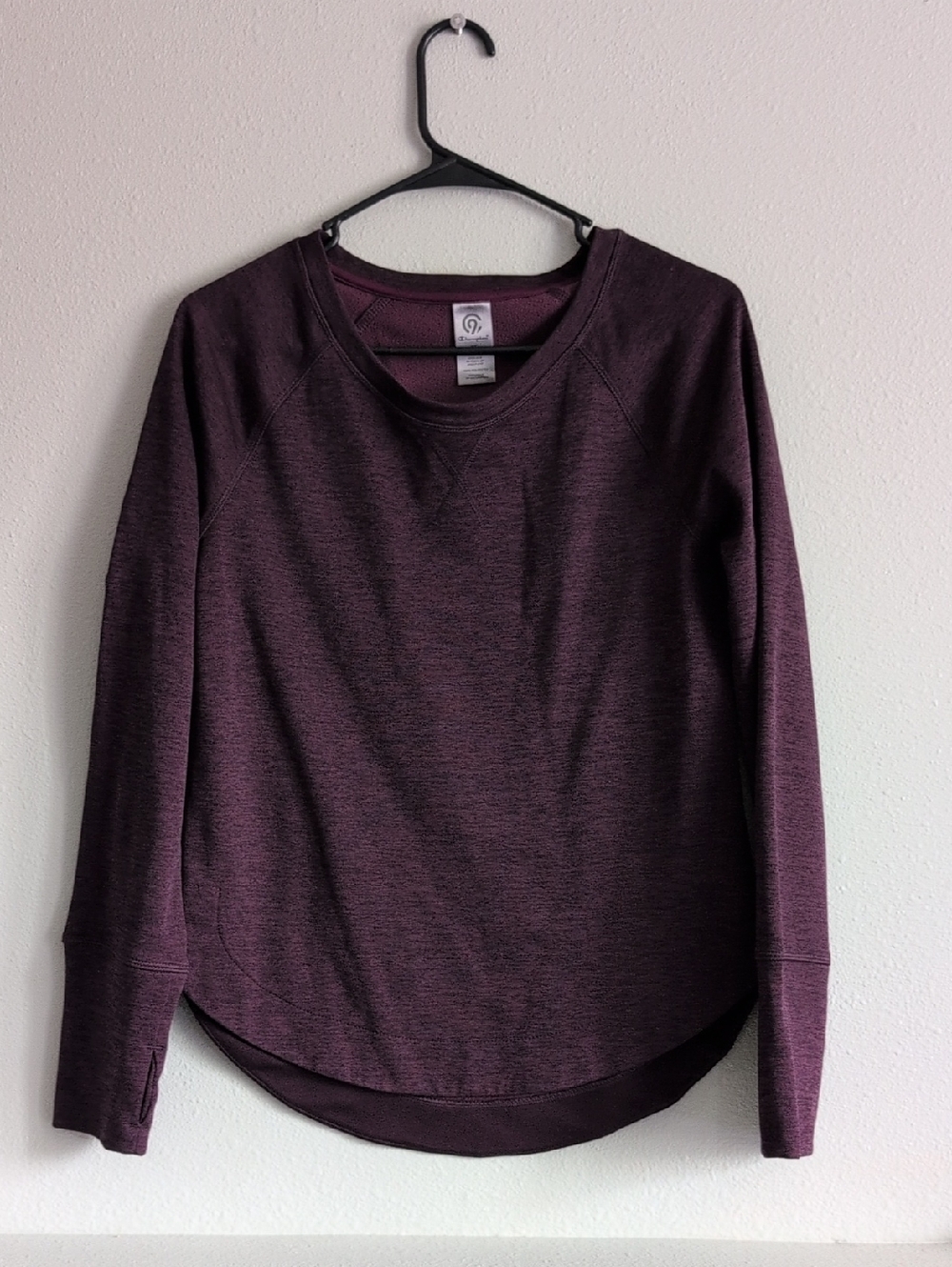 Champion Plum Heather Long-Sleeve Crew